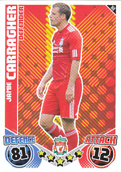 Jamie Carragher Liverpool 2010/11 Topps Match Attax #168